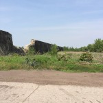 At Steelworkers Park near some huge remnants of the old steel mill.