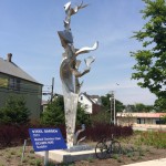 A cool steel sculputer at 79th and South Shore Drive